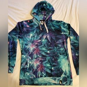 Mens Galaxy Weed Hoodie.